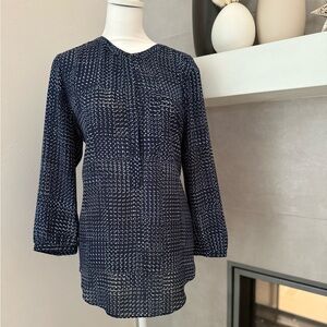 NYDJ Navy Patterned Blouse